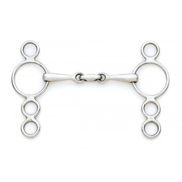 CENTAUR® Stainless Steel Small Cheek 3-Ring Gag w/ Center Peanut