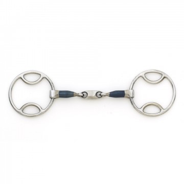 CENTAUR® Blue Steel Loop Ring Jointed Oval Mouth Gag